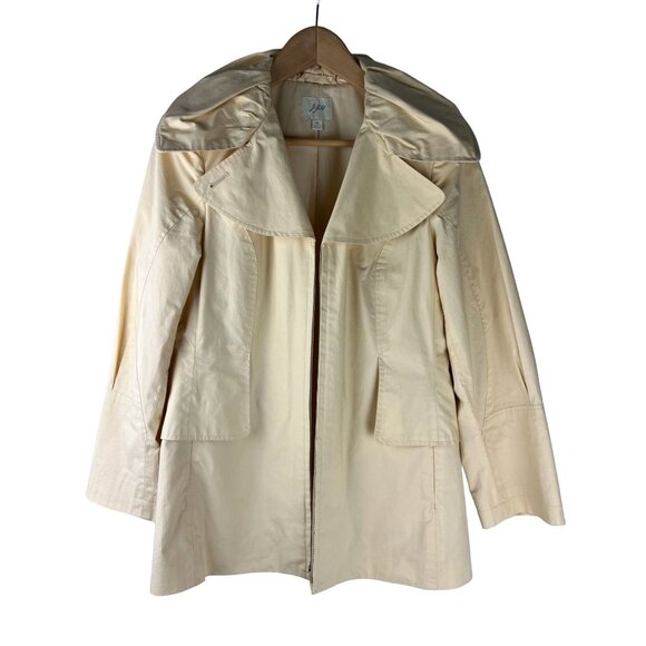 J Jill Jacket Yellow Coconut Cream Water Repellent Coat Women's Size X-Small - Picture 1 of 11